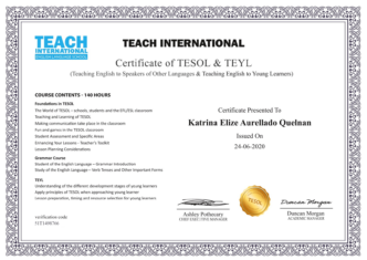 TESOL Certificate